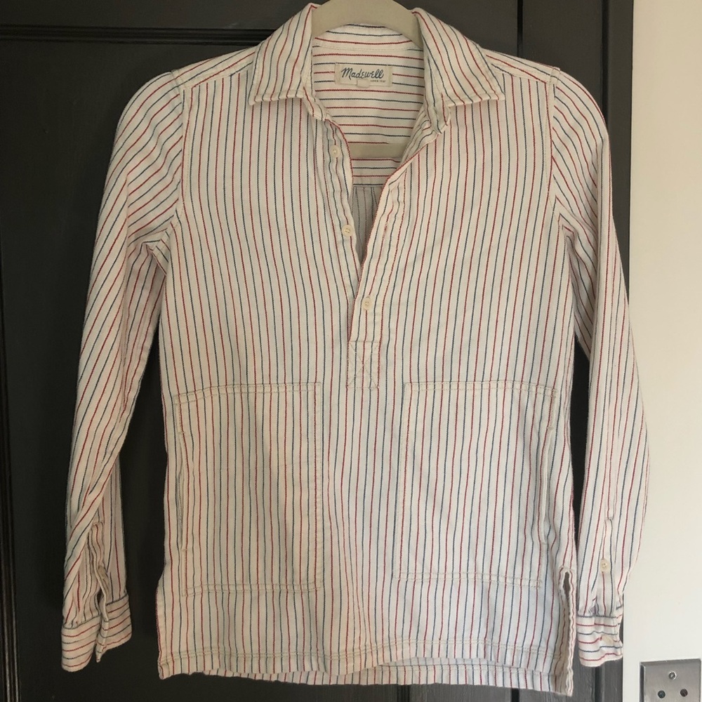 Red White and Blue Striped Popover WITH POCKETS!